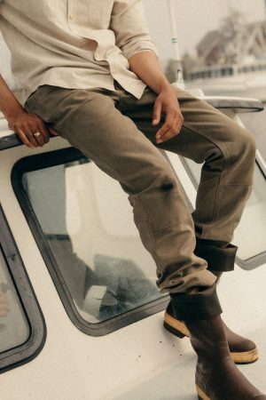 The Chore Pant in Stone Chipped Canvas
