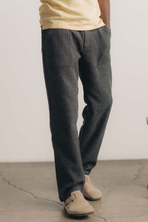 The Breakwater Pant in Charcoal Sashiko