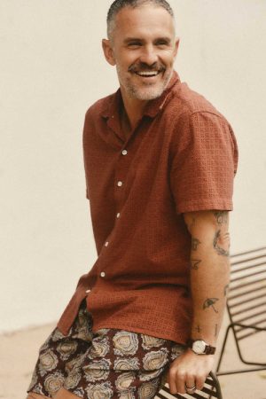 The Davis Shirt in Driftwood Eyelet