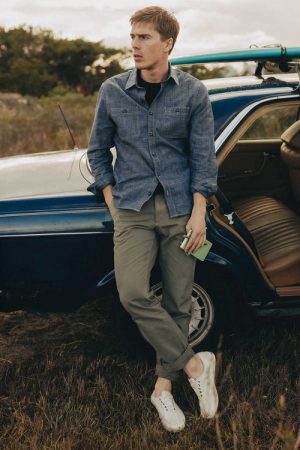 The Straight Foundation Pant in Organic Smoked Olive