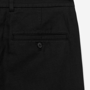 Regular Cropped Cotton-Linen Trousers