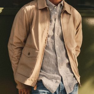 The Airman Jacket in Organic Khaki Foundation Twill