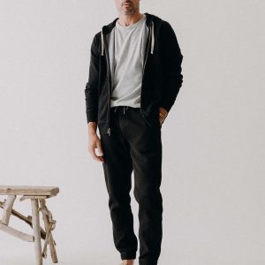 The Apres Pant in Black Indigo Sashiko