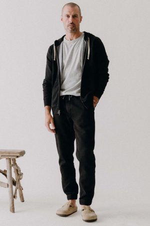 The Apres Pant in Black Indigo Sashiko