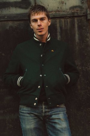 The Golden Bear Snap Bomber in Ivy Wool
