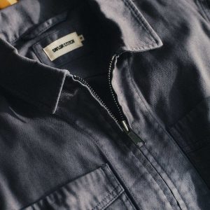 The Station Jacket in Petrol Blue Broken Twill