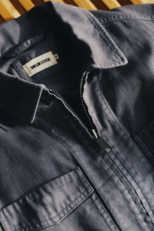 The Station Jacket in Petrol Blue Broken Twill