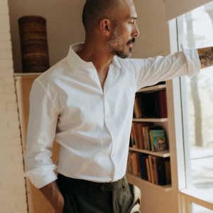 The Hyde Shirt in White Pinpoint Oxford