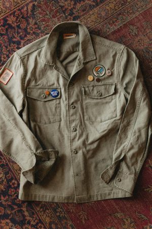 The Surplus Shirt in Field Olive Reverse Sateen
