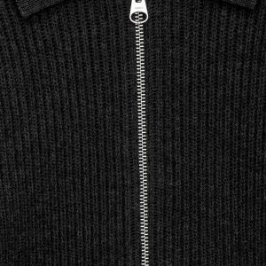 Wool Cotton Zip Cardigan