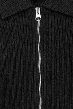 Wool Cotton Zip Cardigan
