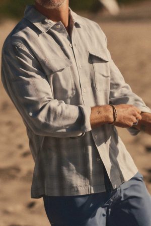 The Shore Shirt in Fog Check Lyocell
