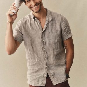 The Short Sleeve Jack in Sage Linen