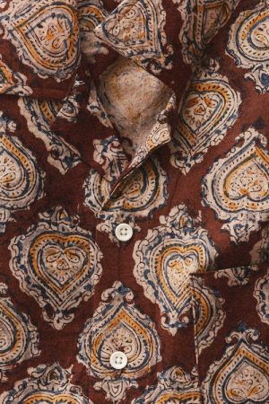 The Hawthorne Shirt in Sangria Block Print