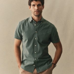 The Short Sleeve Jack in Deep Sea Seersucker
