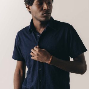 The Short Sleeve California in Rinsed Indigo Slub