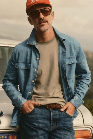 The Shore Shirt in Washed Indigo Twill
