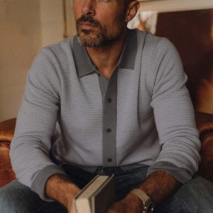 The Nichols Polo in Heather Grey Birdseye Merino