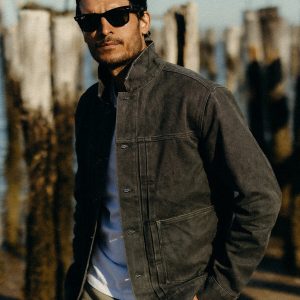 The Ryder Jacket in Coal Chipped Canvas