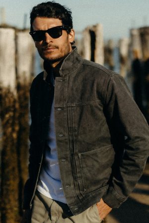 The Ryder Jacket in Coal Chipped Canvas
