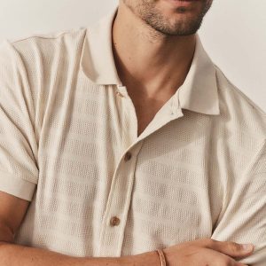 The Bywater Polo in Natural Knit Stripe