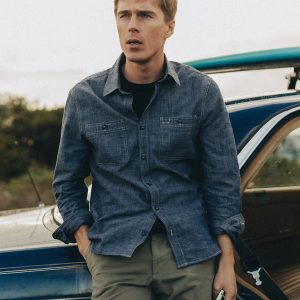 The Foundry Shirt in Rinsed Indigo Chambray