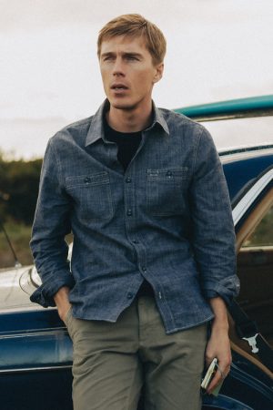 The Foundry Shirt in Rinsed Indigo Chambray