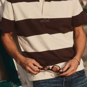 The Short Sleeve Rugby Shirt in Port Stripe