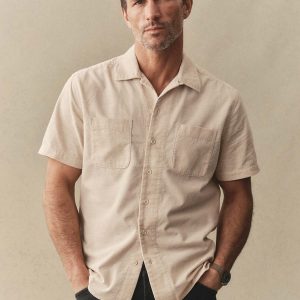 The Conrad Shirt in Heather Oat Pincord