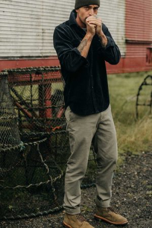 The Slim Foundation Pant in Organic Smoked Olive
