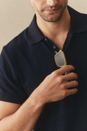 The Pacific Polo in Rinsed Indigo Pique