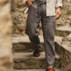 The Breakwater Pant in Grey Marl Hemp