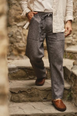 The Breakwater Pant in Grey Marl Hemp