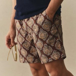 The Apres Short in Sangria Block Print