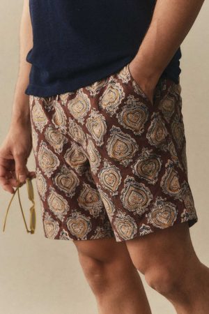 The Apres Short in Sangria Block Print