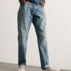 The Straight Jean in Light Wash Organic Selvedge