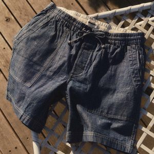 The Breakwater Short in Washed Indigo Chambray
