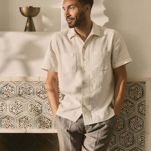 The Conrad Shirt in Vintage White Linen