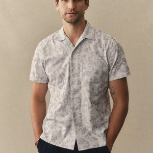 The Hawthorne Shirt in Sky Blue Floral Jacquard