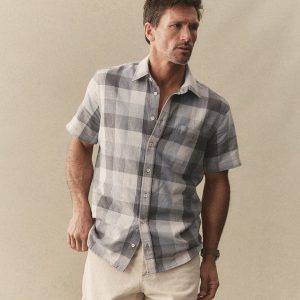 The Short Sleeve California in Overcast Check Hemp