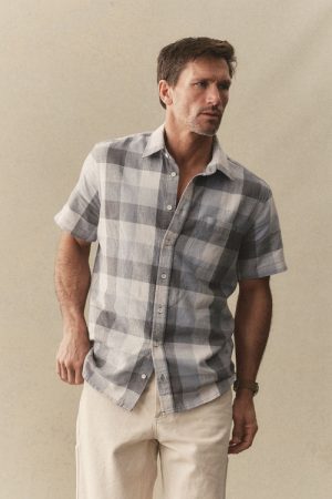 The Short Sleeve California in Overcast Check Hemp