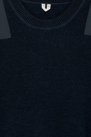 Patch-Detail Wool Jumper