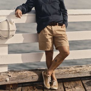 The Pleated Short in Organic Field Khaki Twill